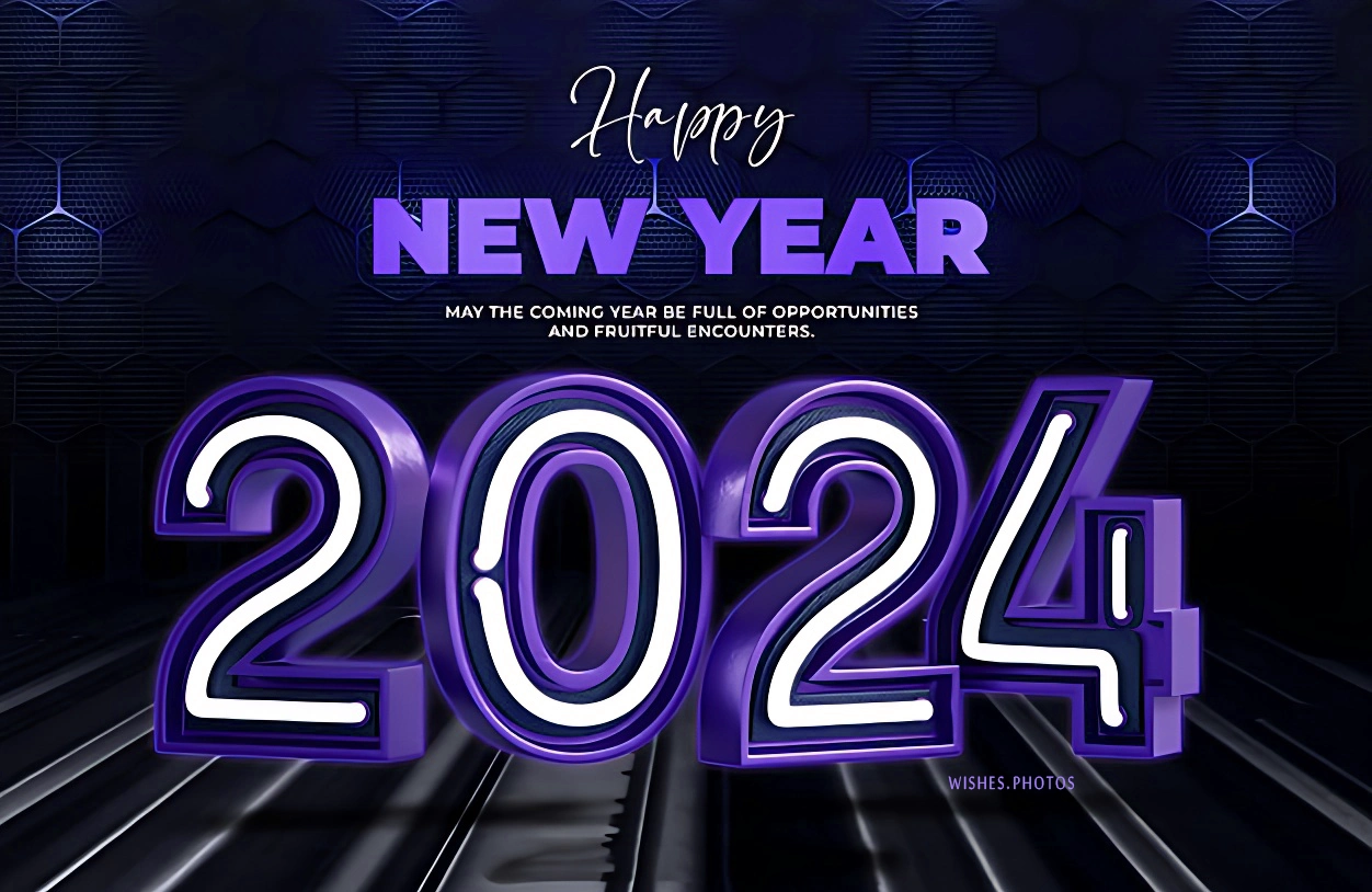 3d happy new year 2024 ^ May the coming year be full of opportunitines and fruitful encounters